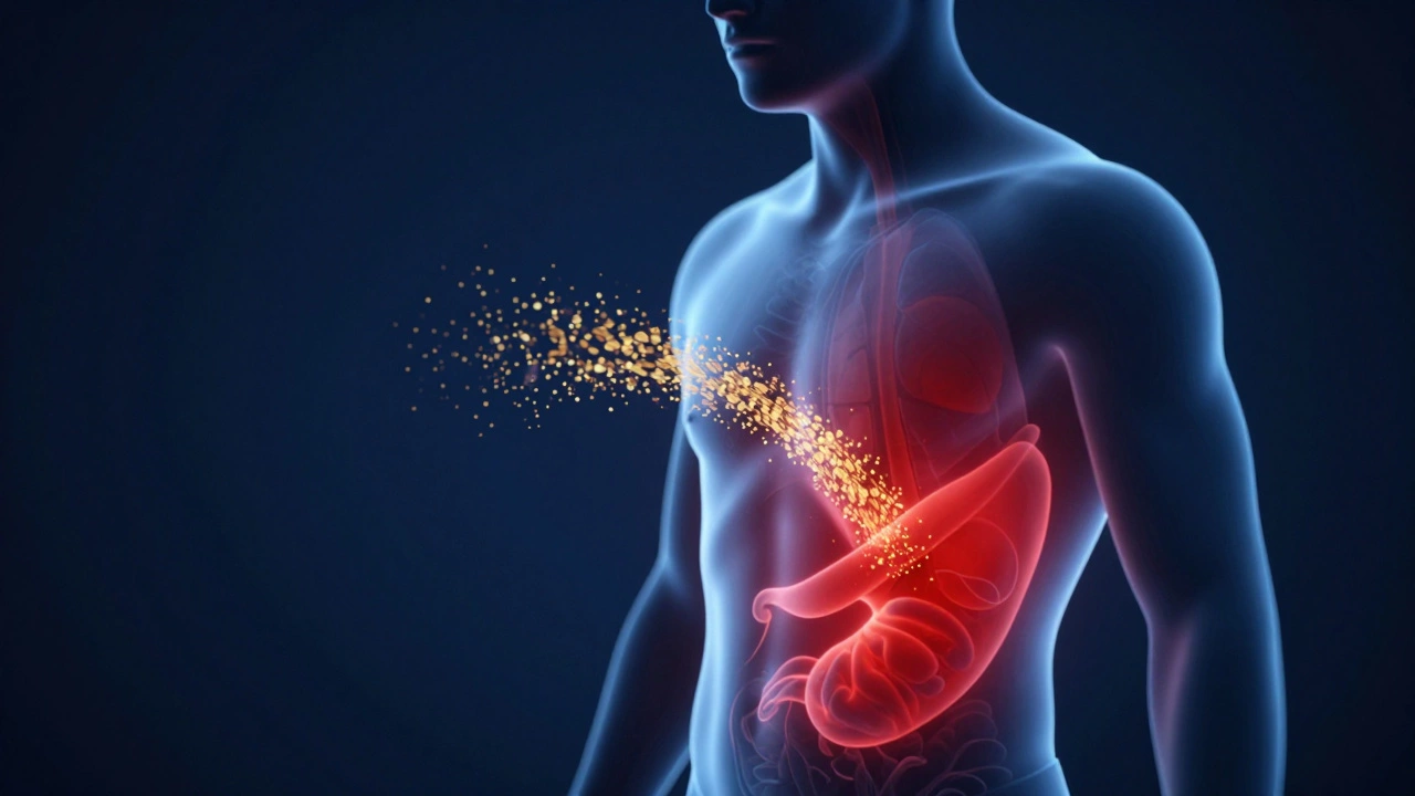 Illustration of ashwagandha reducing cortisol and belly fat