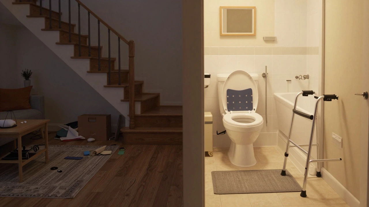Comparison of unsafe vs safe home setup for knee surgery recovery