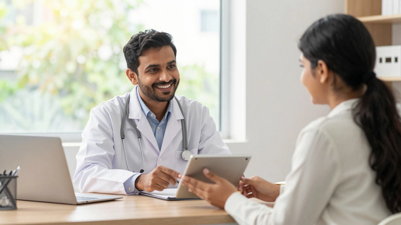 Doctor and patient reviewing treatment plan