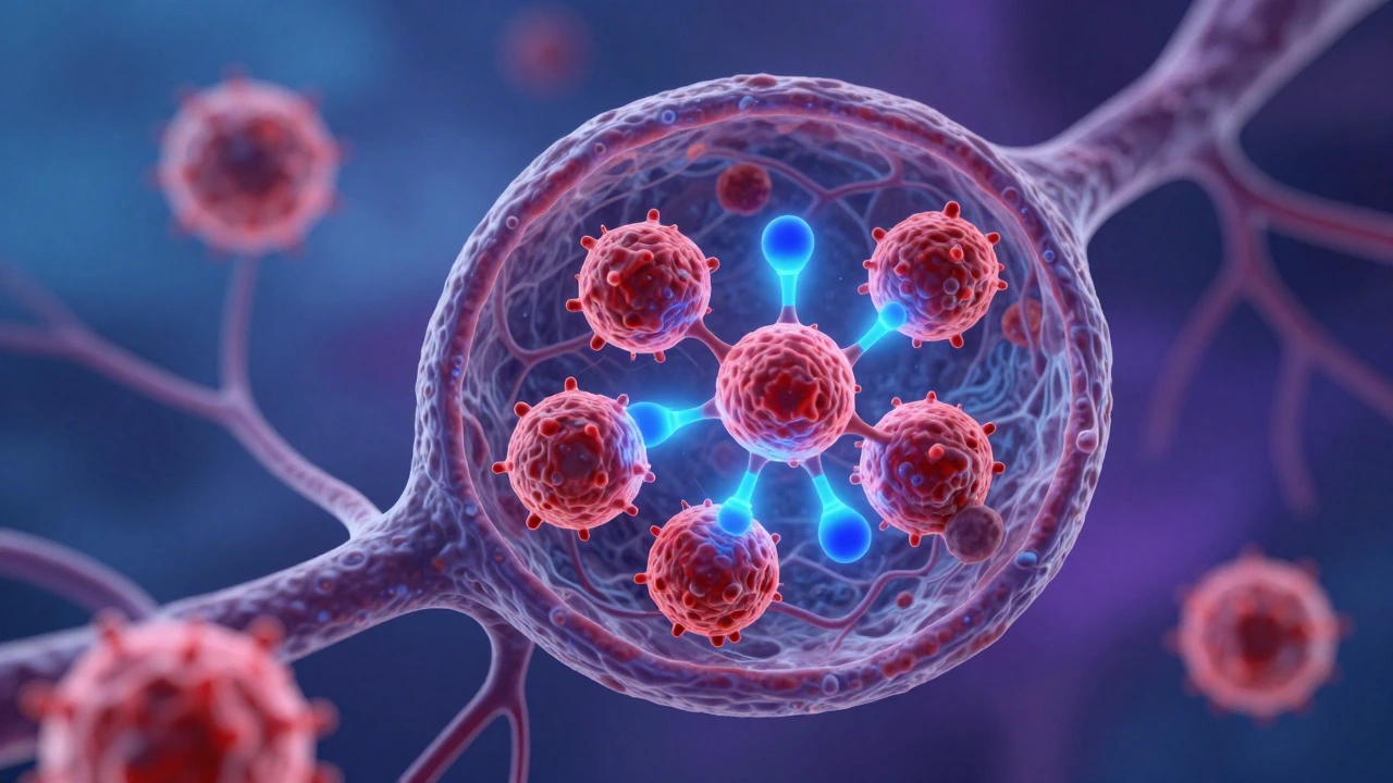 Targeted therapy molecules attacking lymphoma cells microscopically