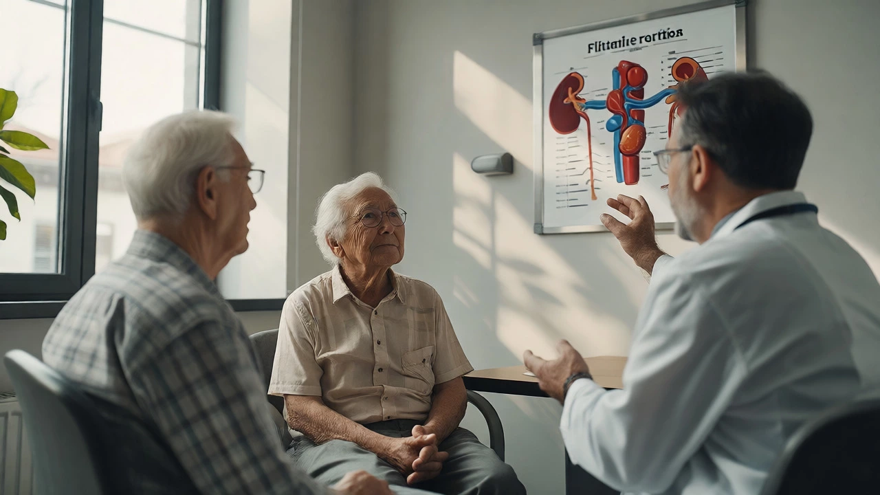 Elderly patient consulting with doctor about health